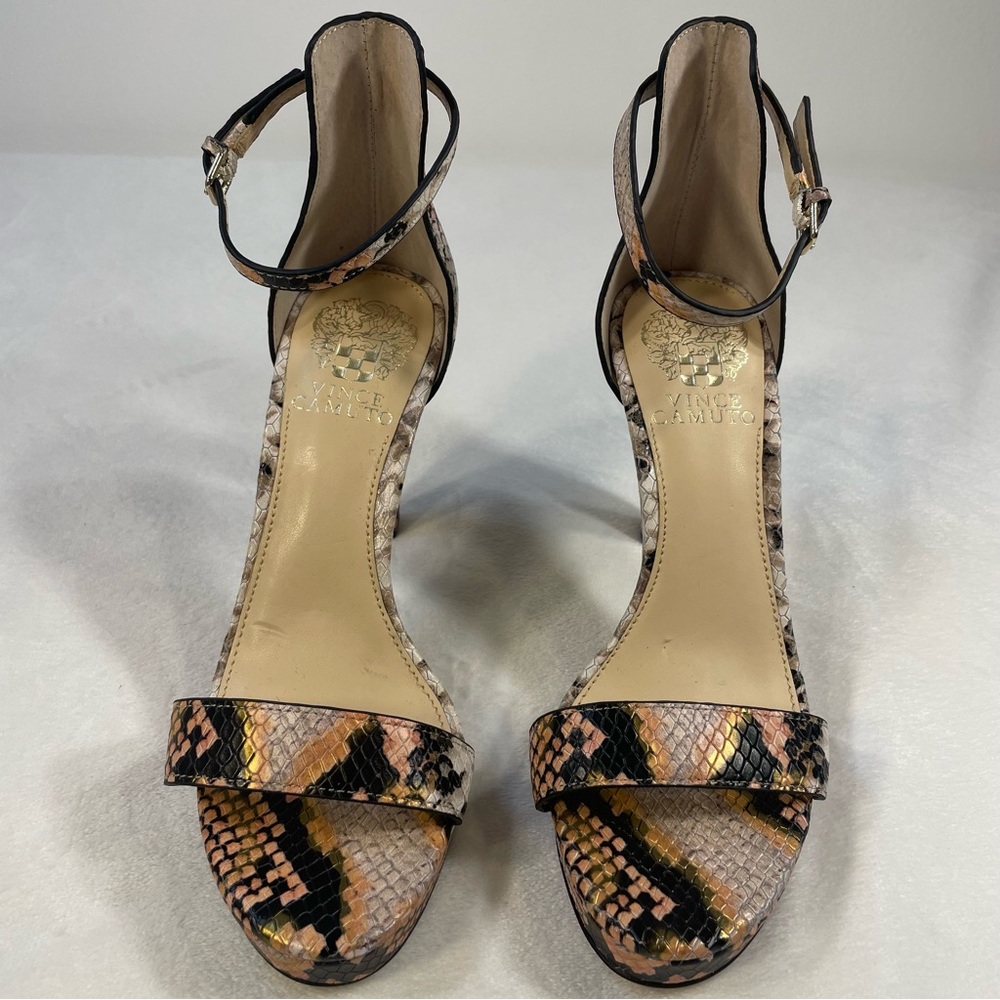 NWOB Vince Camuto Balindia Snakeskin 4” Ankle Strap Platform Sandals Size 5.5 - Picture 2 of 16